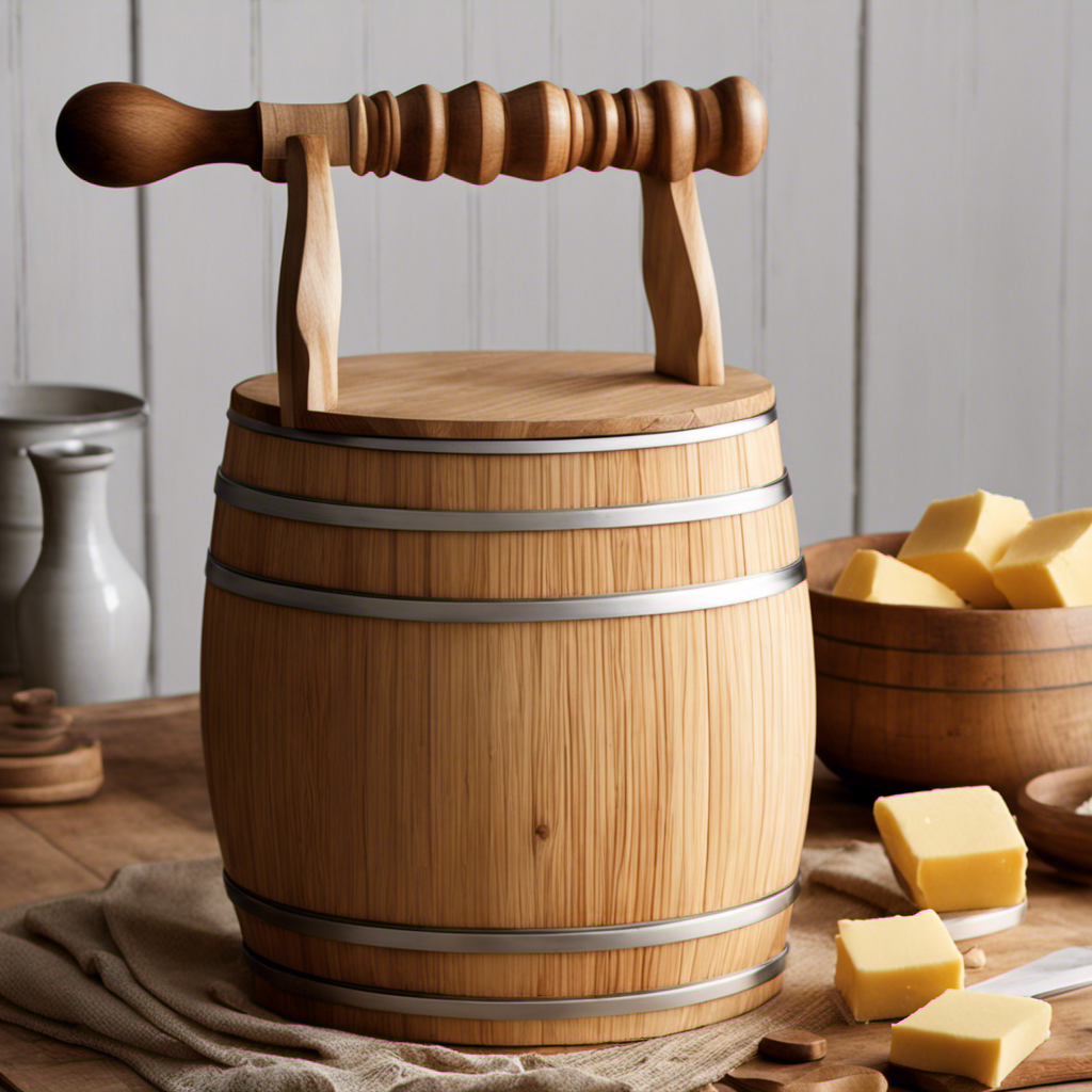 An image illustrating the step-by-step process of making a butter churn