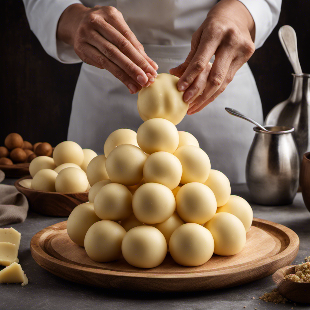 An image that showcases the step-by-step process of shaping smooth, round butter balls