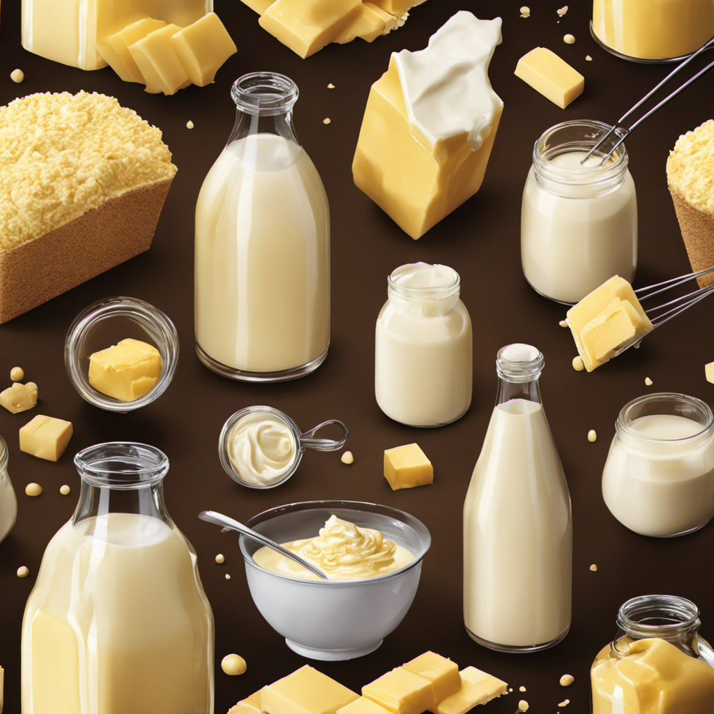 An image showcasing the process of making butter from whole milk