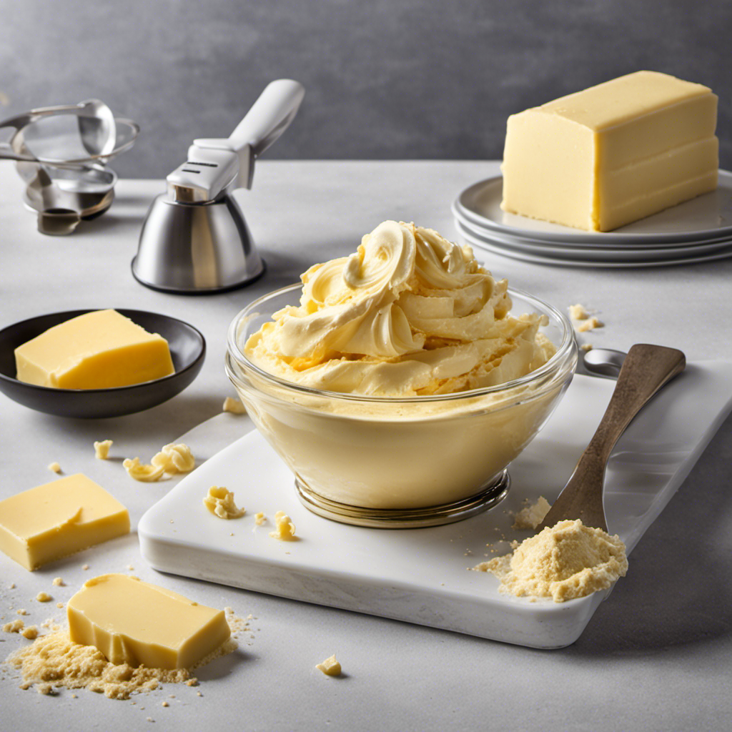 An image showcasing the delicate process of making butter in a food processor