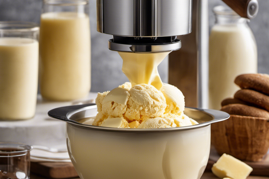 An image capturing the step-by-step process of making butter in an ice cream maker