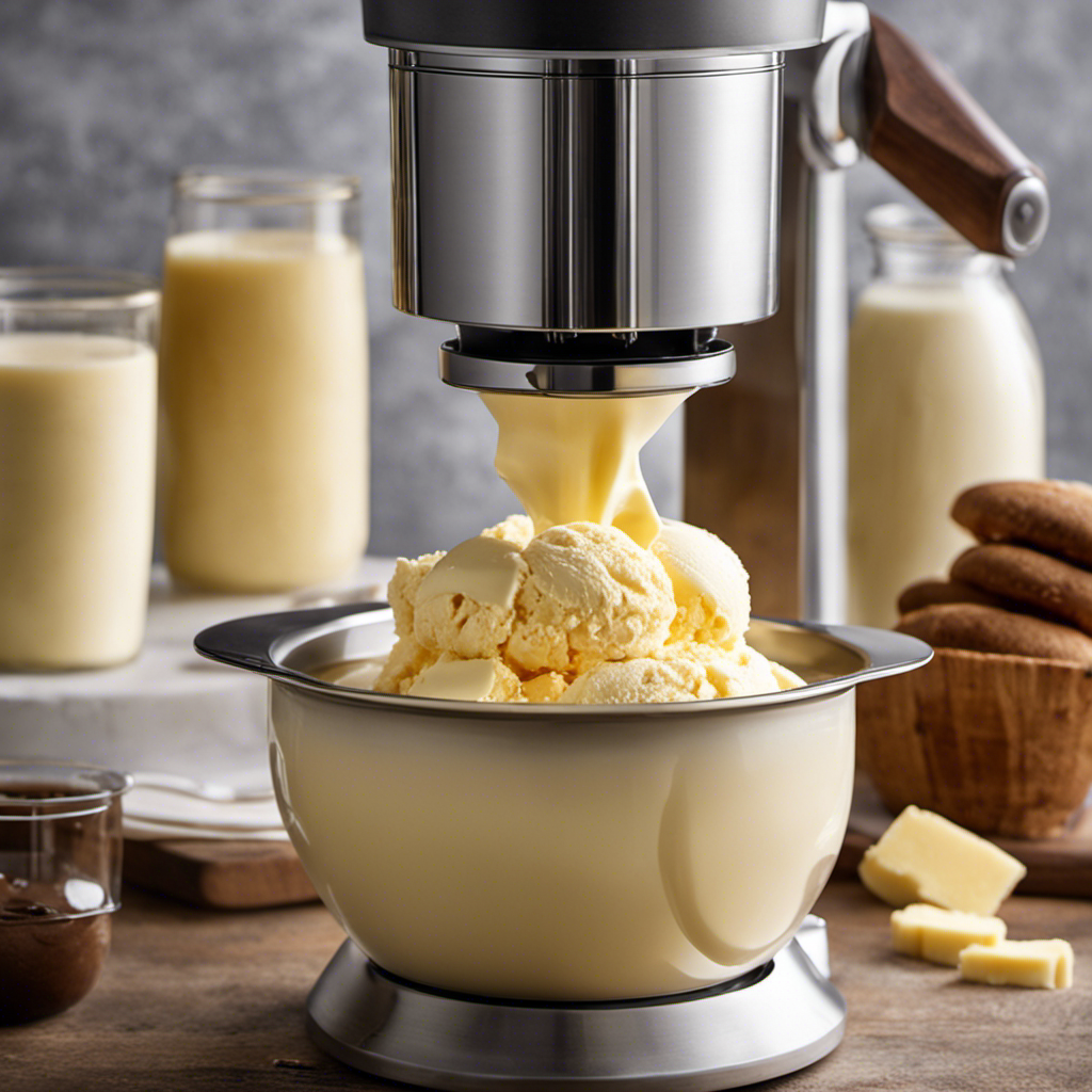 An image capturing the step-by-step process of making butter in an ice cream maker