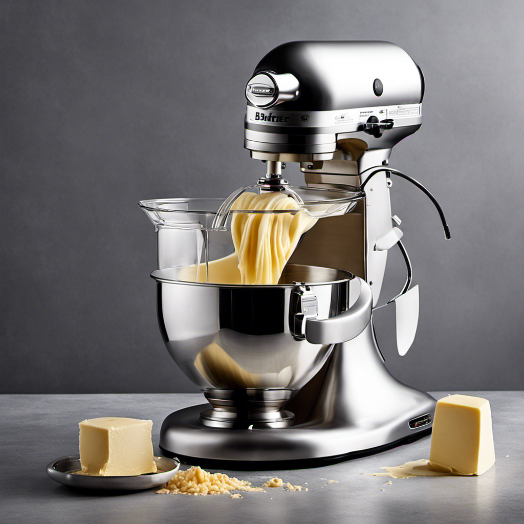 An image capturing the process of making butter in a stand mixer