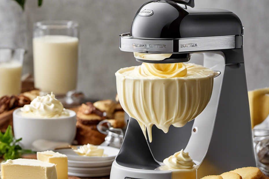 An image capturing the transformation from cream to butter in the PC Whipped Cream Maker