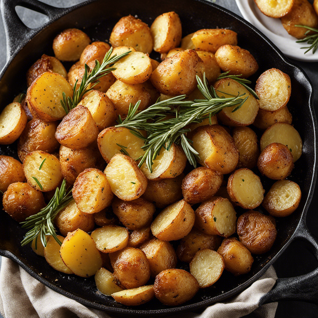 An image showcasing golden, crispy potatoes freshly coated in creamy butter
