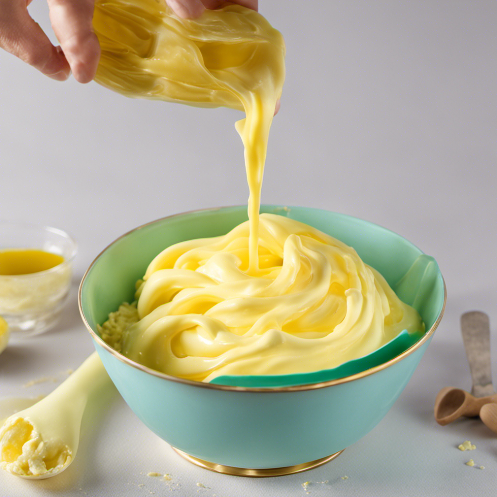 An image showcasing the process of making butter slime without glue