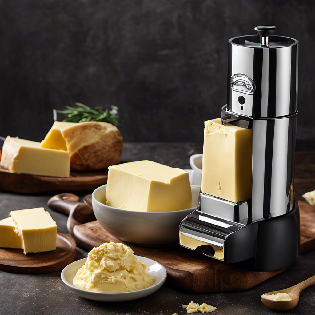 An image that showcases the step-by-step process of making butter using a butter maker