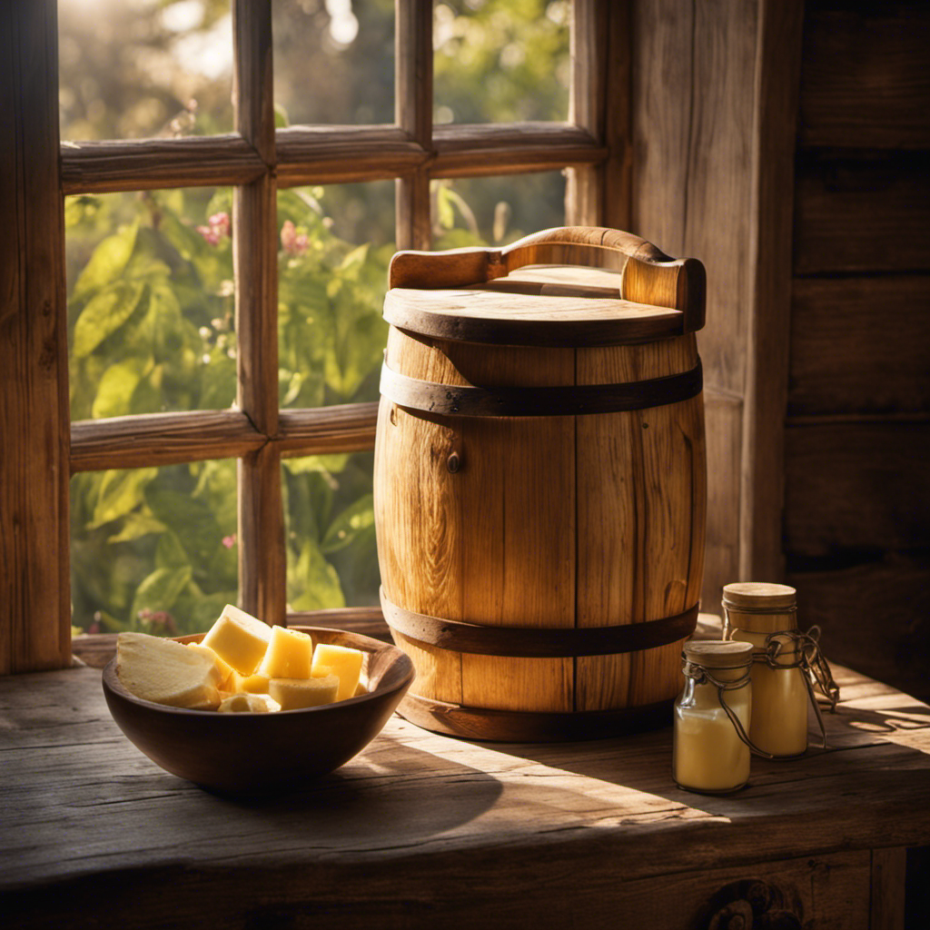 An image capturing the timeless art of making butter with a churn