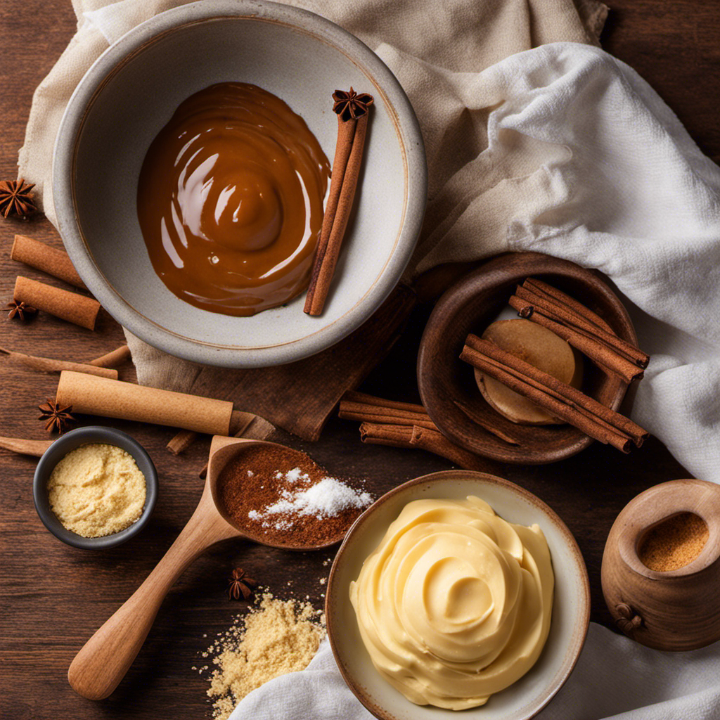 An image capturing the process of making homemade cinnamon butter without powdered sugar