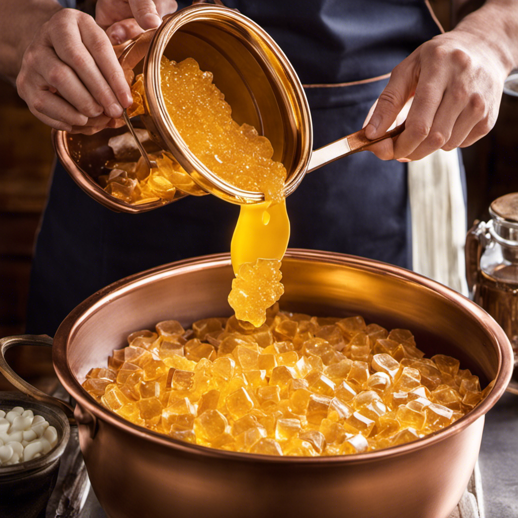 An image showcasing the mesmerizing process of making butter-infused hard candy