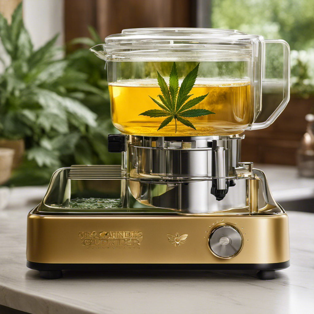 An image showcasing the step-by-step process of infusing cannabis into golden honey using the Magical Butter Maker
