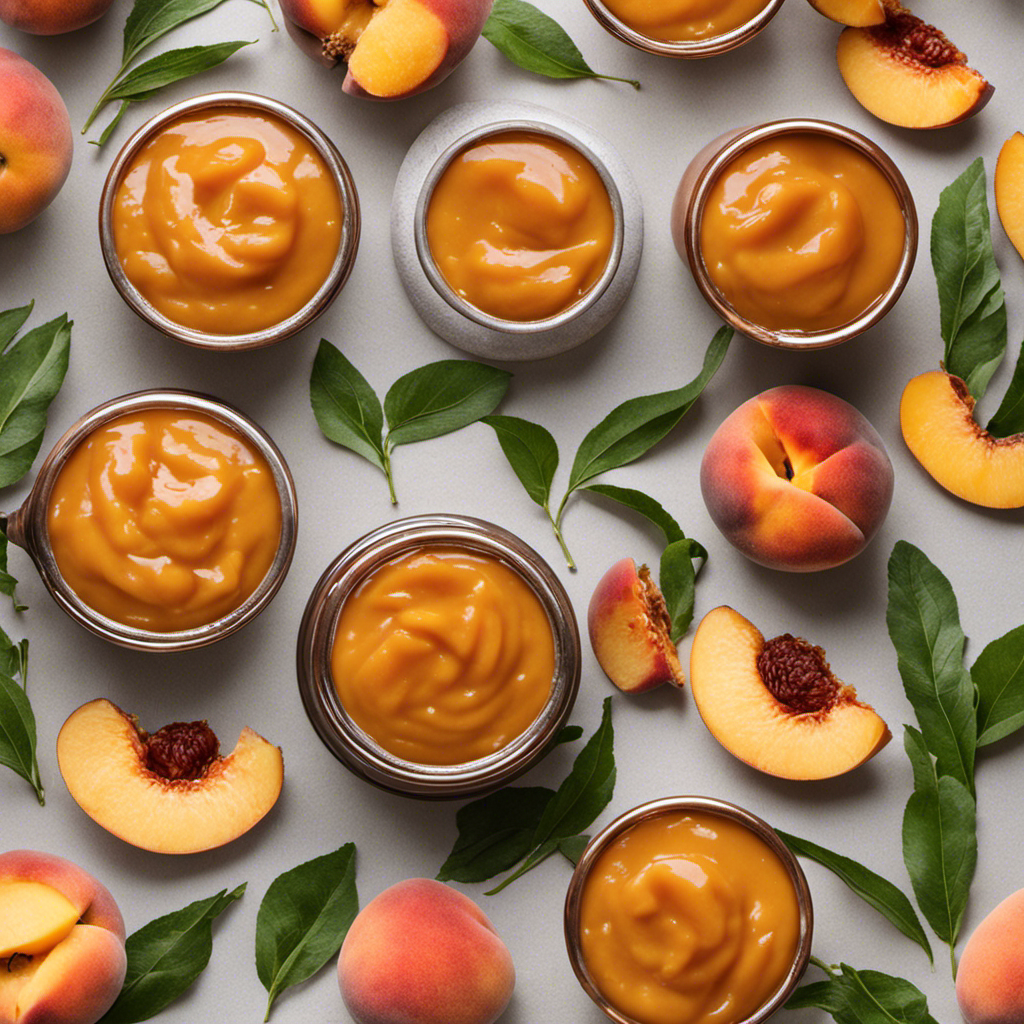 An image showcasing the velvety texture and vibrant color of homemade peach butter