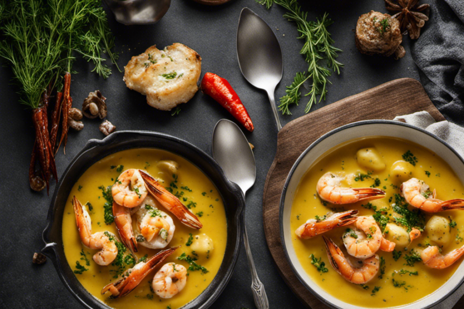 An image showcasing a luscious, glossy seafood butter sauce