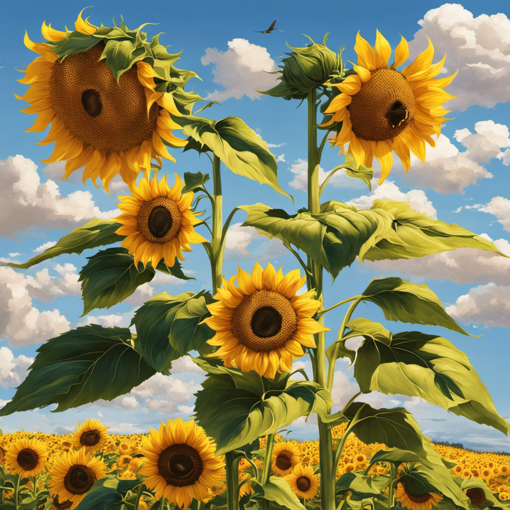 An image capturing the process of making sunflower butter: a golden field of sunflowers swaying in the breeze, a hand picking ripe sunflower seeds, a blender whirling them into a creamy spread