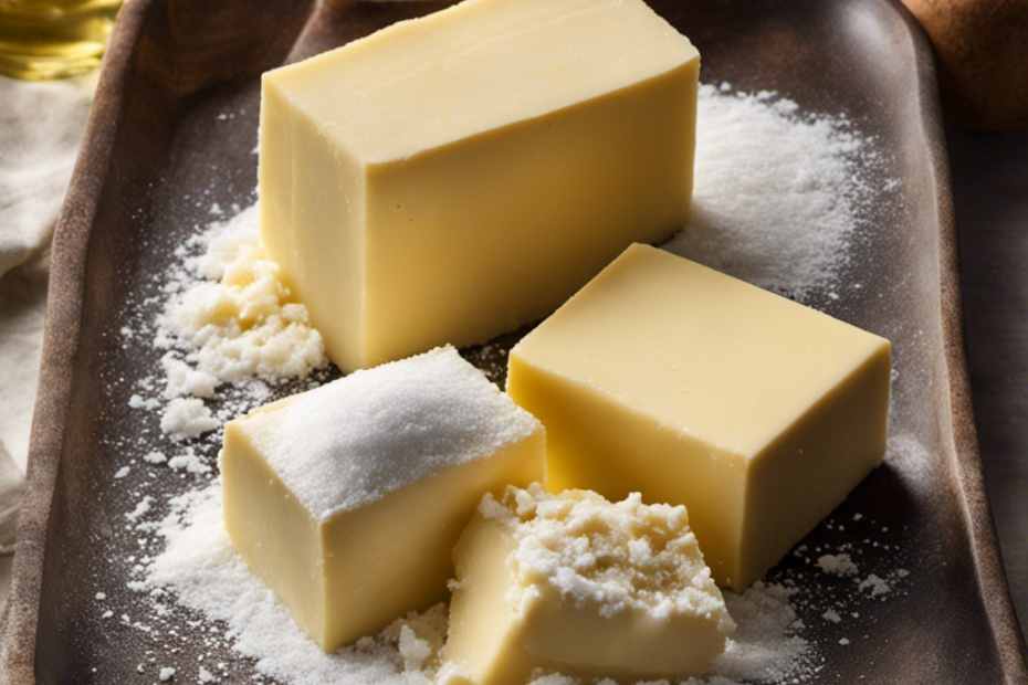 An image showcasing the process of transforming unsalted butter into salted butter