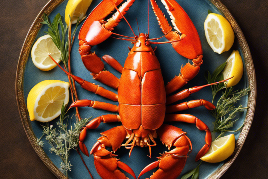 An image capturing the elegant process of poaching lobster in a rich, golden butter bath
