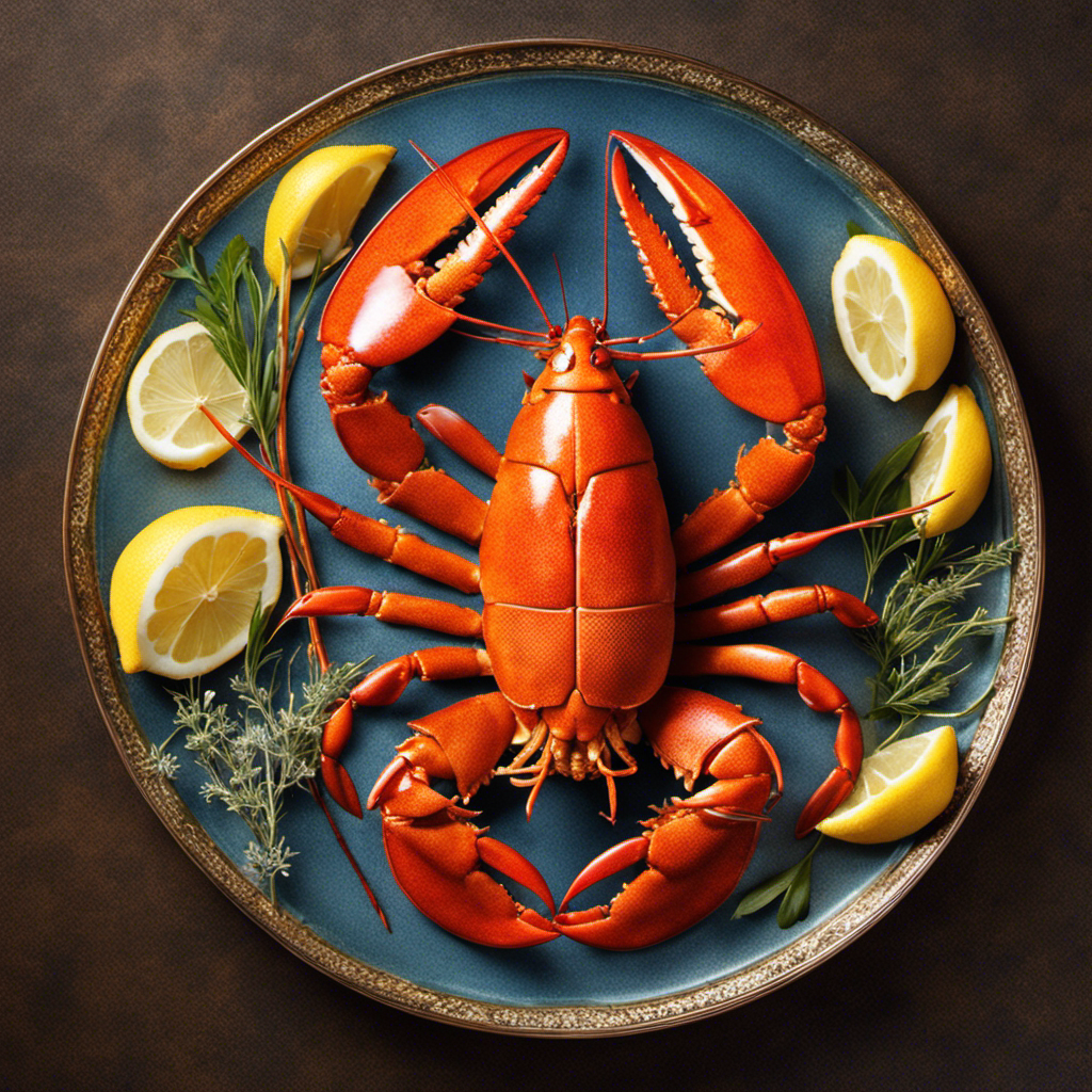 An image capturing the elegant process of poaching lobster in a rich, golden butter bath