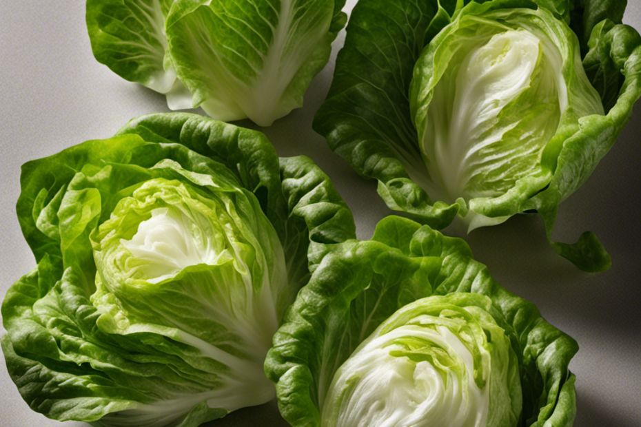 An image showcasing a glass container filled with crisp butter lettuce leaves, tightly wrapped in a damp paper towel