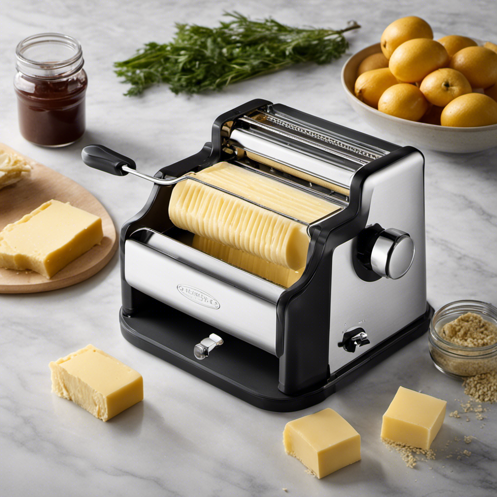 An image capturing hands gripping the Easy Butter Maker, gently twisting counterclockwise, revealing the disassembled components