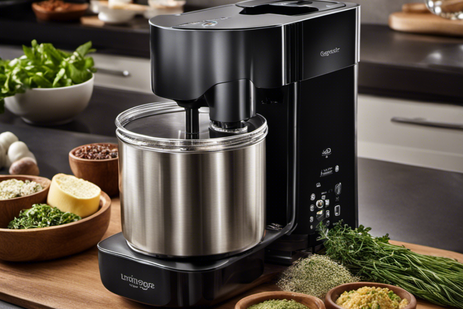 An image featuring a person pouring freshly ground herbs into the Magic Butter Maker, with a stream of fragrant vapor rising from it