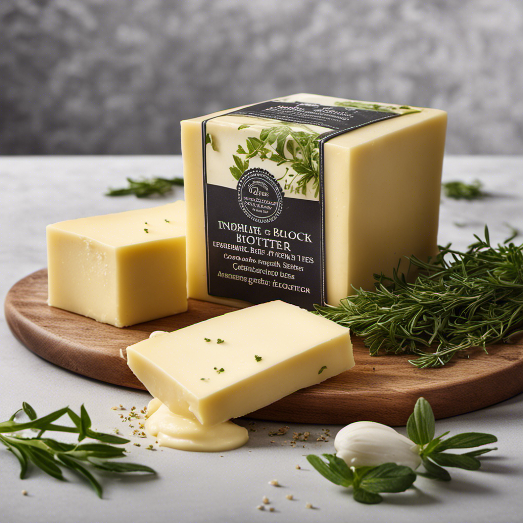 An image showcasing a creamy block of butter being infused with vibrant and aromatic herbs, releasing wisps of fragrant steam as the ingredients meld together, evoking a tempting and delectable infusion