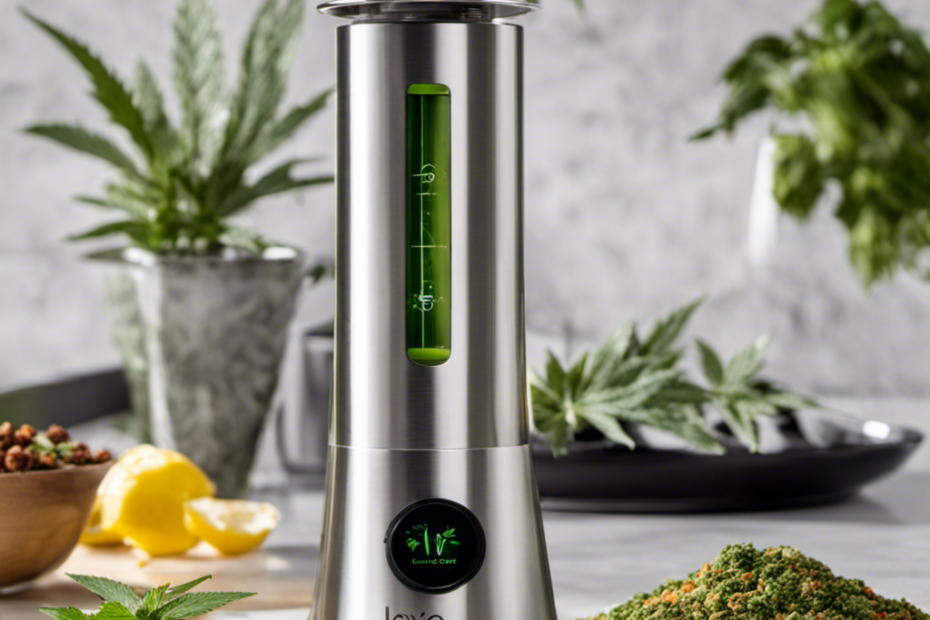 An image showcasing Levo Butter Infuser Cannabis: a sleek, modern kitchen appliance