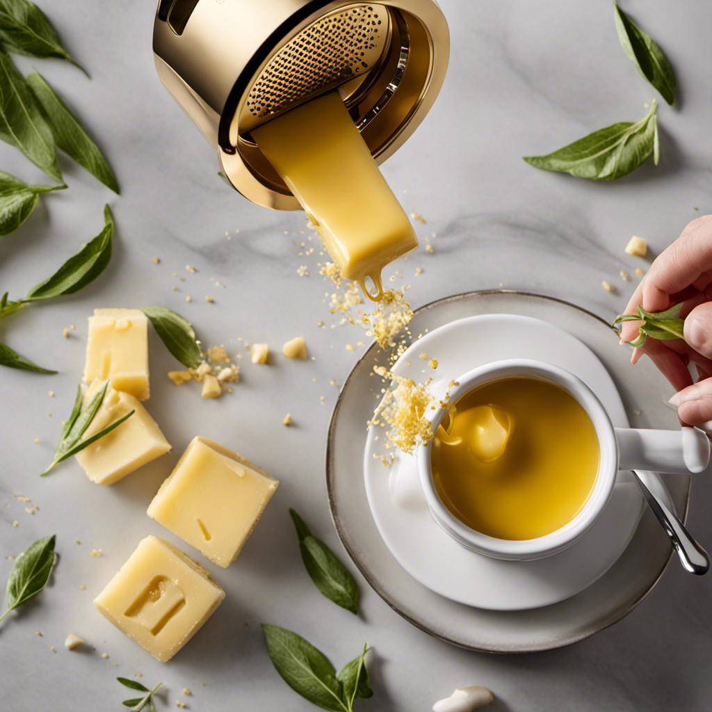 An image showcasing the Levo Oil Infuser in action, delicately infusing golden butter