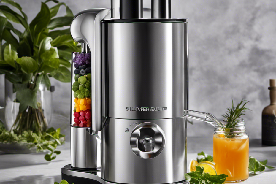 An image showcasing the sleek, silver Magical Butter Machine 2 MB2e 110v Botanical Oil Tincture Infuser Extractor, surrounded by an enchanting array of colorful botanical ingredients, exuding an aura of pure magic