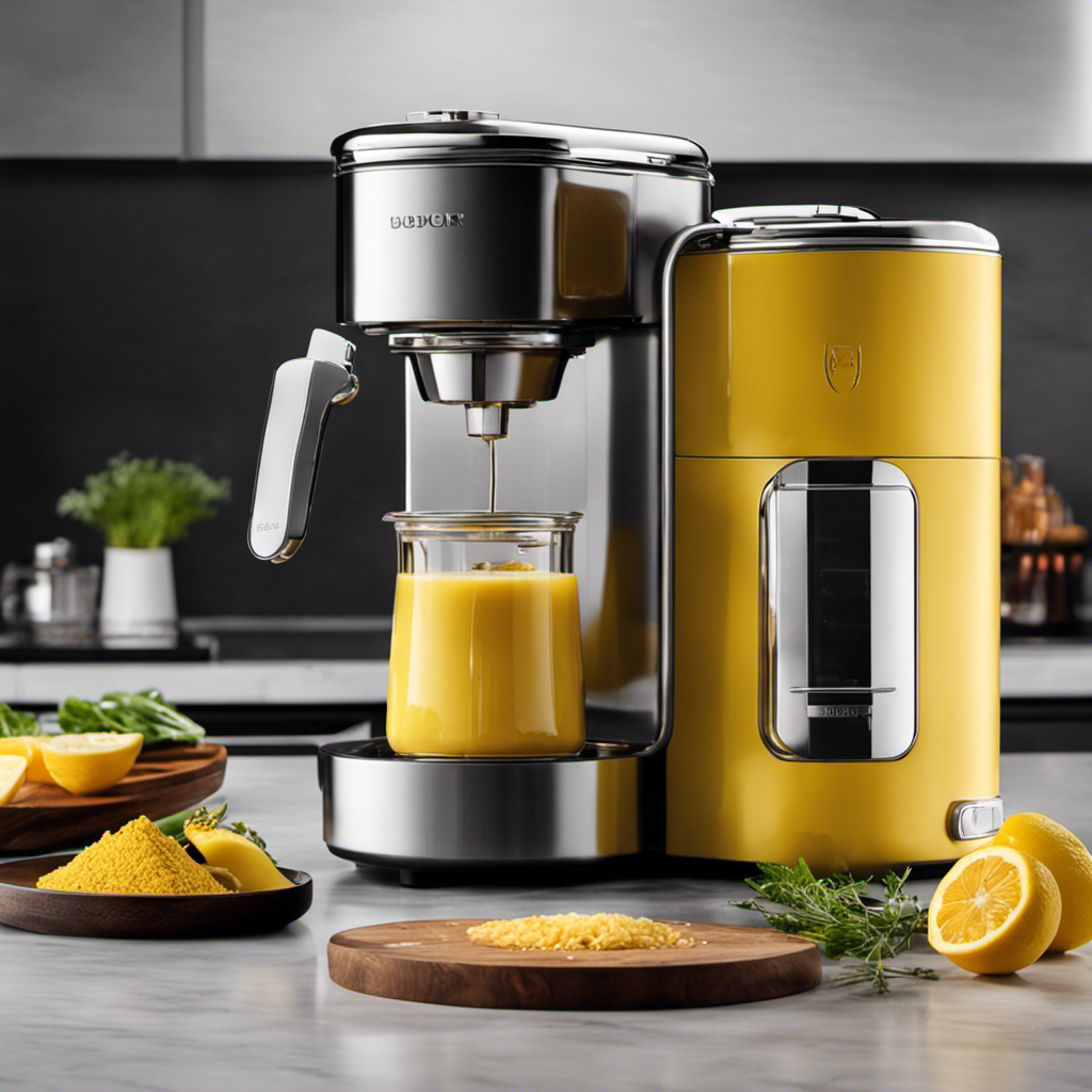 An image showcasing two sleek kitchen appliances side by side: the Majical Butter machine and the Herbal Infuser