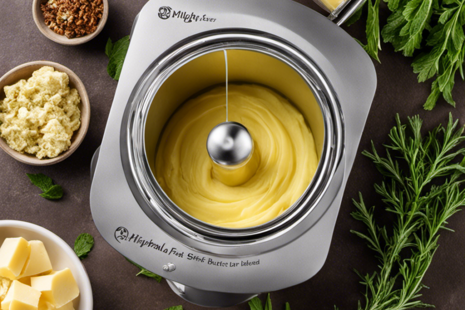 An image showcasing the step-by-step process of making herbal-infused butter using the Mighty Fast Herbal Infuser