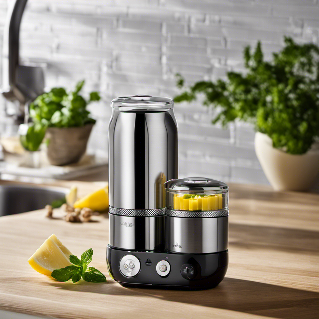 A captivating image showcasing two sleek and compact kitchen devices side by side - the Mighty Fast Herbal Infuser and the Magic Butter