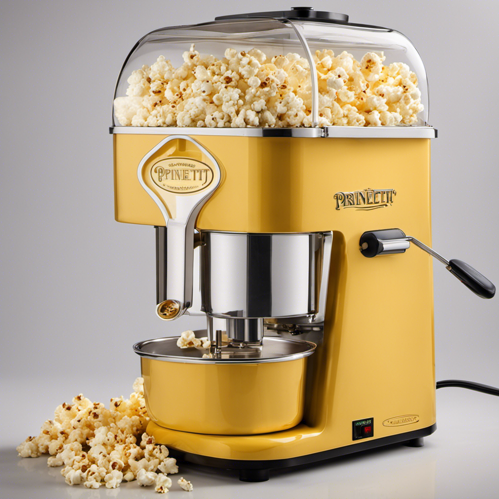 An image showcasing the step-by-step process of adding butter to the Prinetti Popcorn Maker