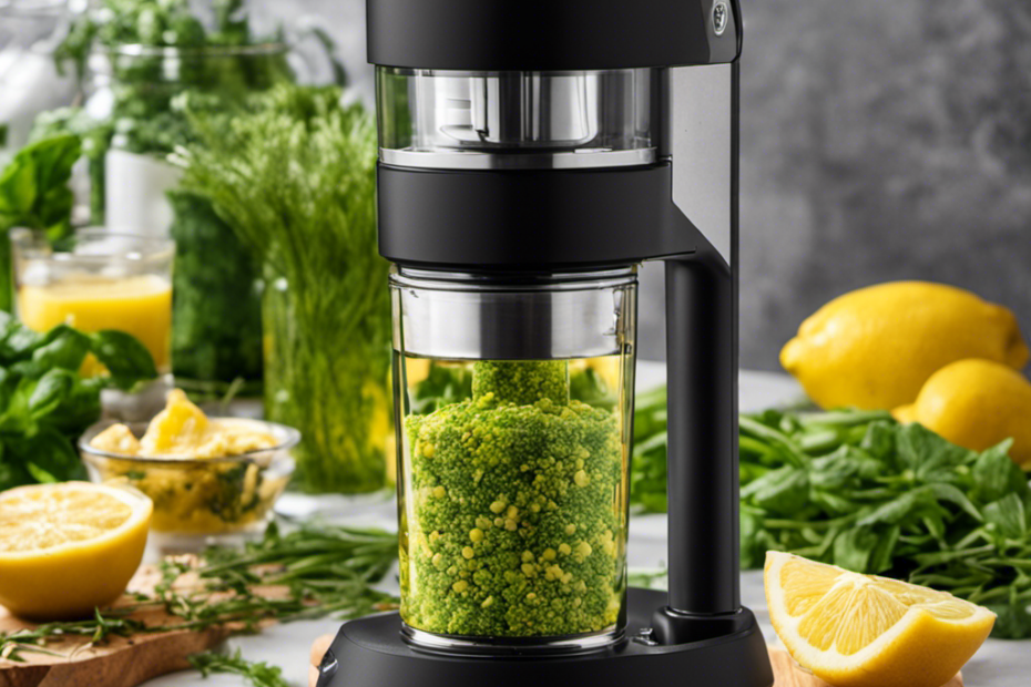 An eye-catching image showcasing the Stx Infuzium 420 Herbal Butter Infuser Machine Maker in action, with vibrant green herbs and melted butter blending seamlessly, capturing the essence of effortless infusion