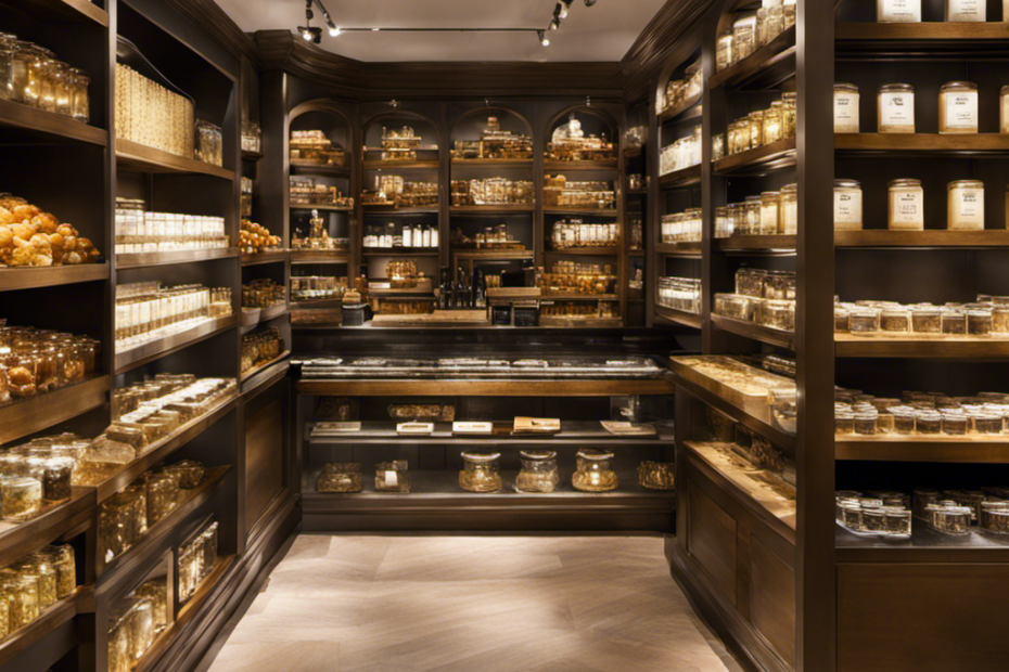 An image showcasing an elegant, well-stocked gourmet store