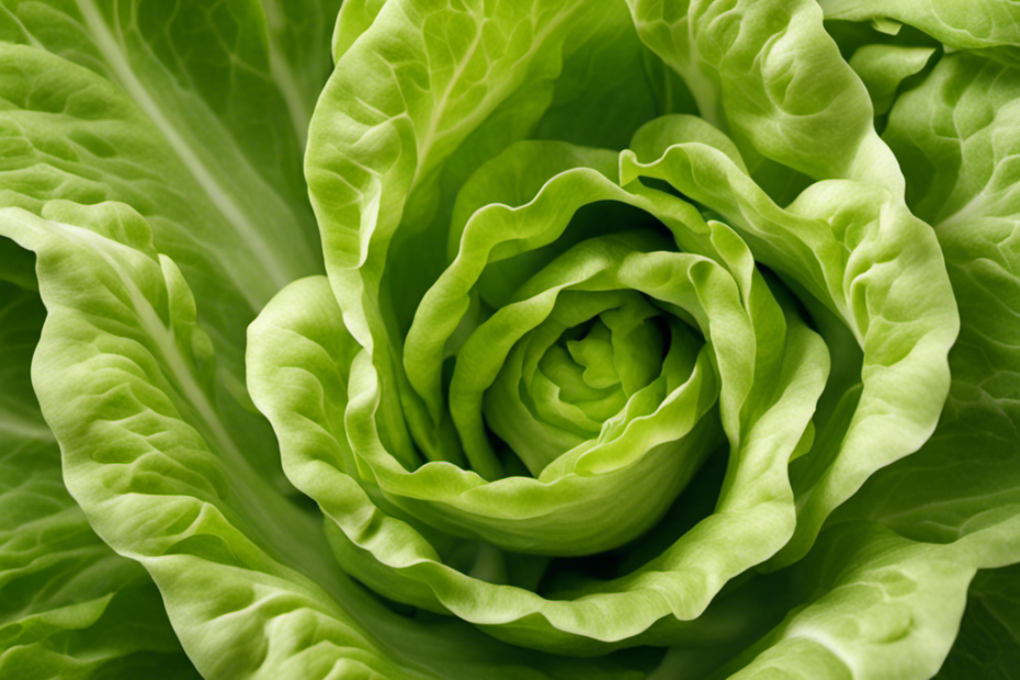 An image showcasing the delicate, pale green leaves of butter lettuce, their tender texture gently curled and crinkled