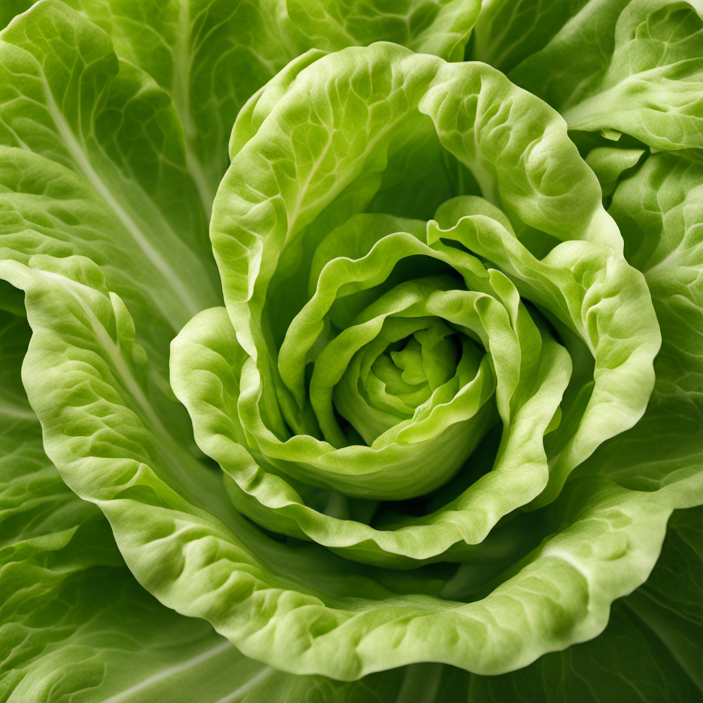 An image showcasing the delicate, pale green leaves of butter lettuce, their tender texture gently curled and crinkled