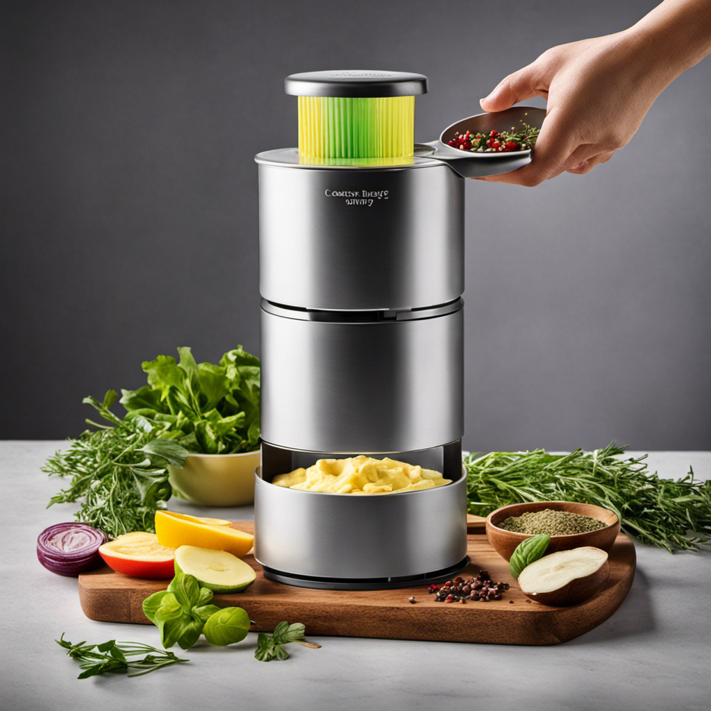 An image showcasing a Magic Butter Maker, surrounded by a vibrant array of ingredients like fresh herbs, fruits, and spices