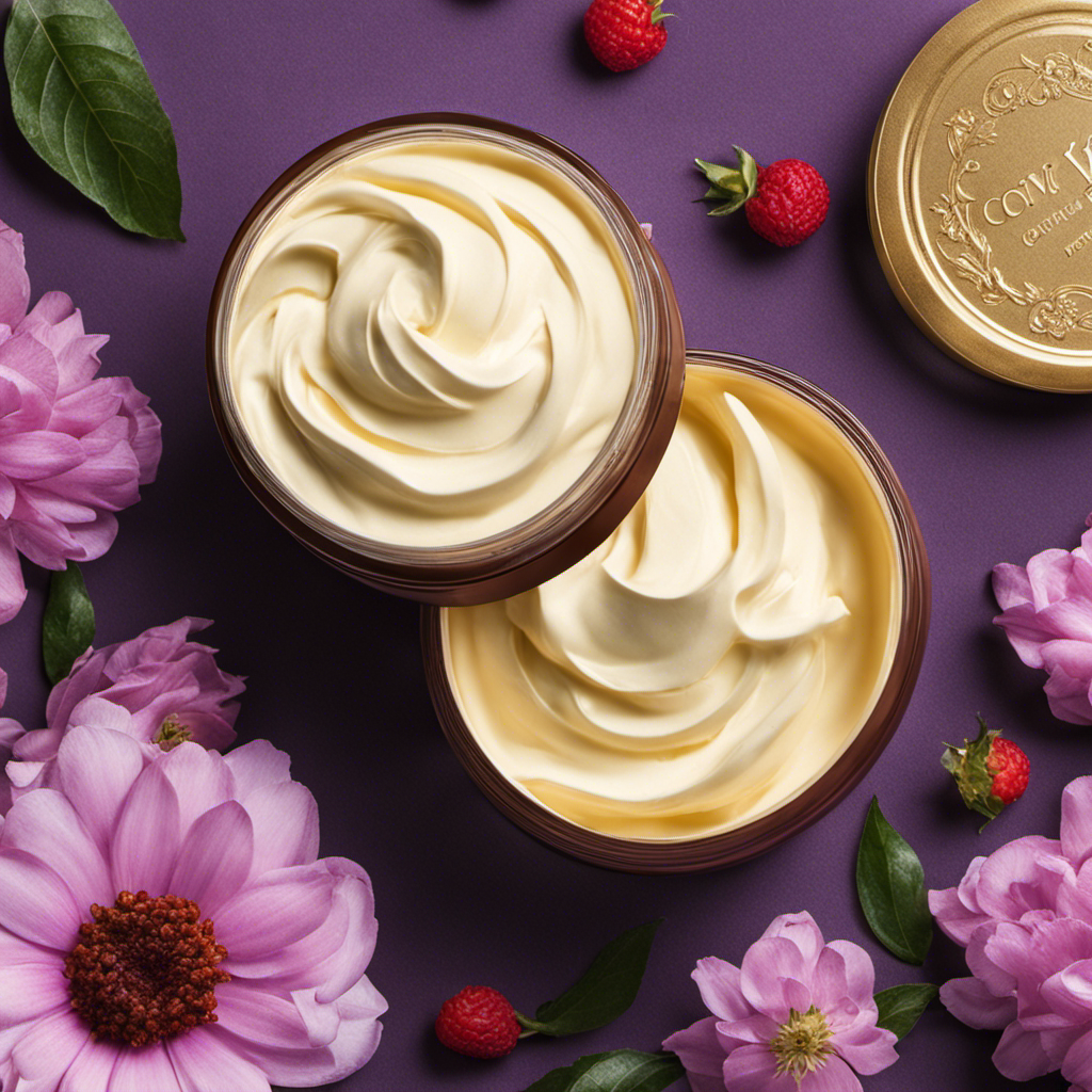 An image showcasing a luscious, creamy body butter melting into the skin