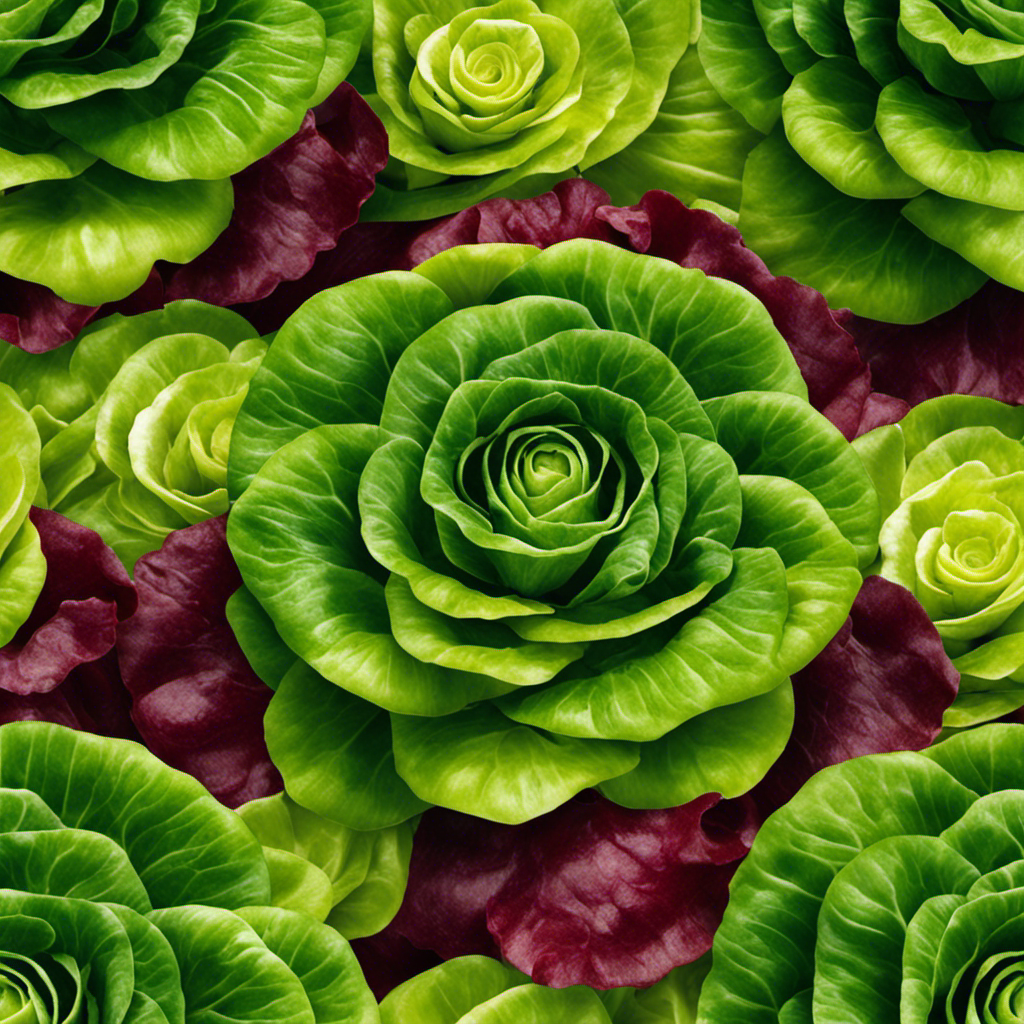 An image showcasing a vibrant array of butter lettuce varieties: from the velvety texture of Boston to the ruffled edges of Bibb, capture the enticing range of colors and shapes in this delectable leafy green