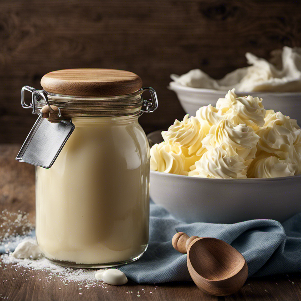 An image featuring a close-up shot of a vintage glass jar, filled with creamy, luscious homemade cultured butter