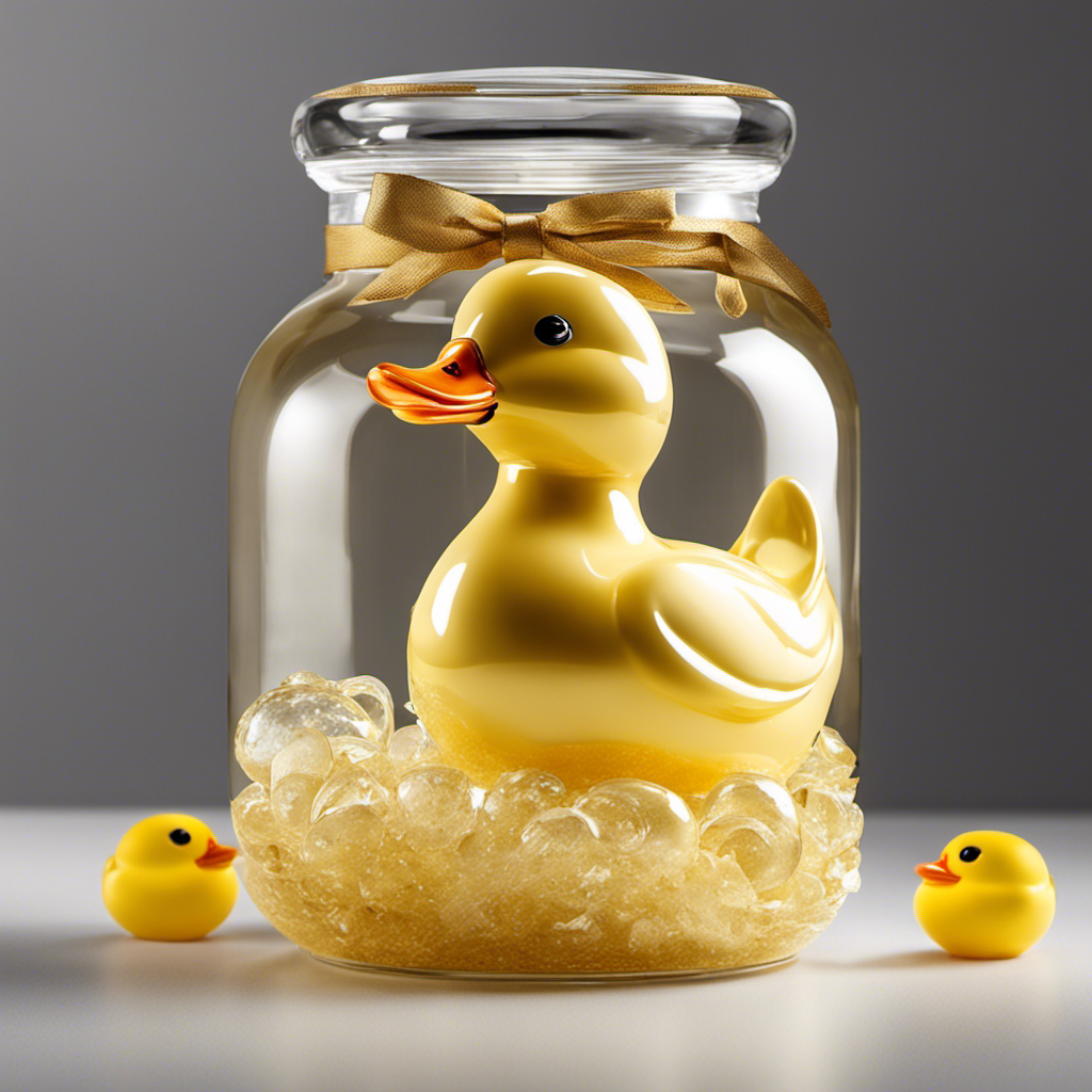 An image showcasing a glass jar filled with a thick, creamy substance resembling melted butter, glistening with a golden hue