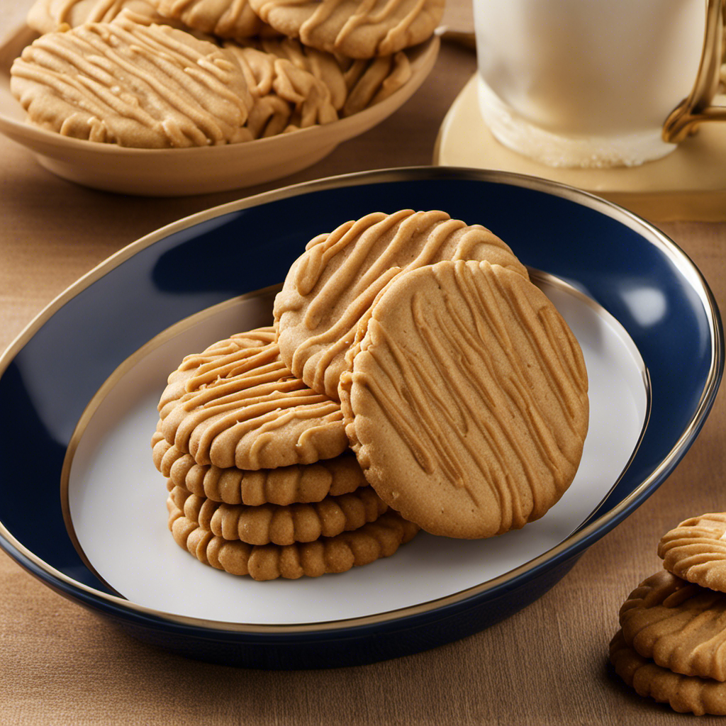 An image showcasing the iconic Nutter Butter cookie: a round, golden-brown treat with a crunchy texture, adorned with a creamy, peanut-shaped filling