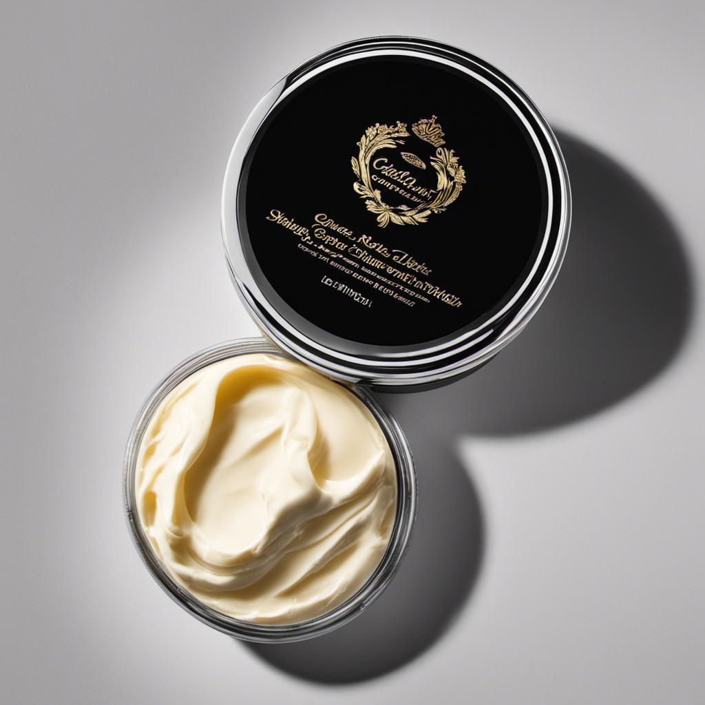 An image showcasing a lush, creamy texture of shave butter in a jar, with a razor gliding effortlessly over perfectly smooth skin, capturing the essence of its luxurious, moisturizing properties