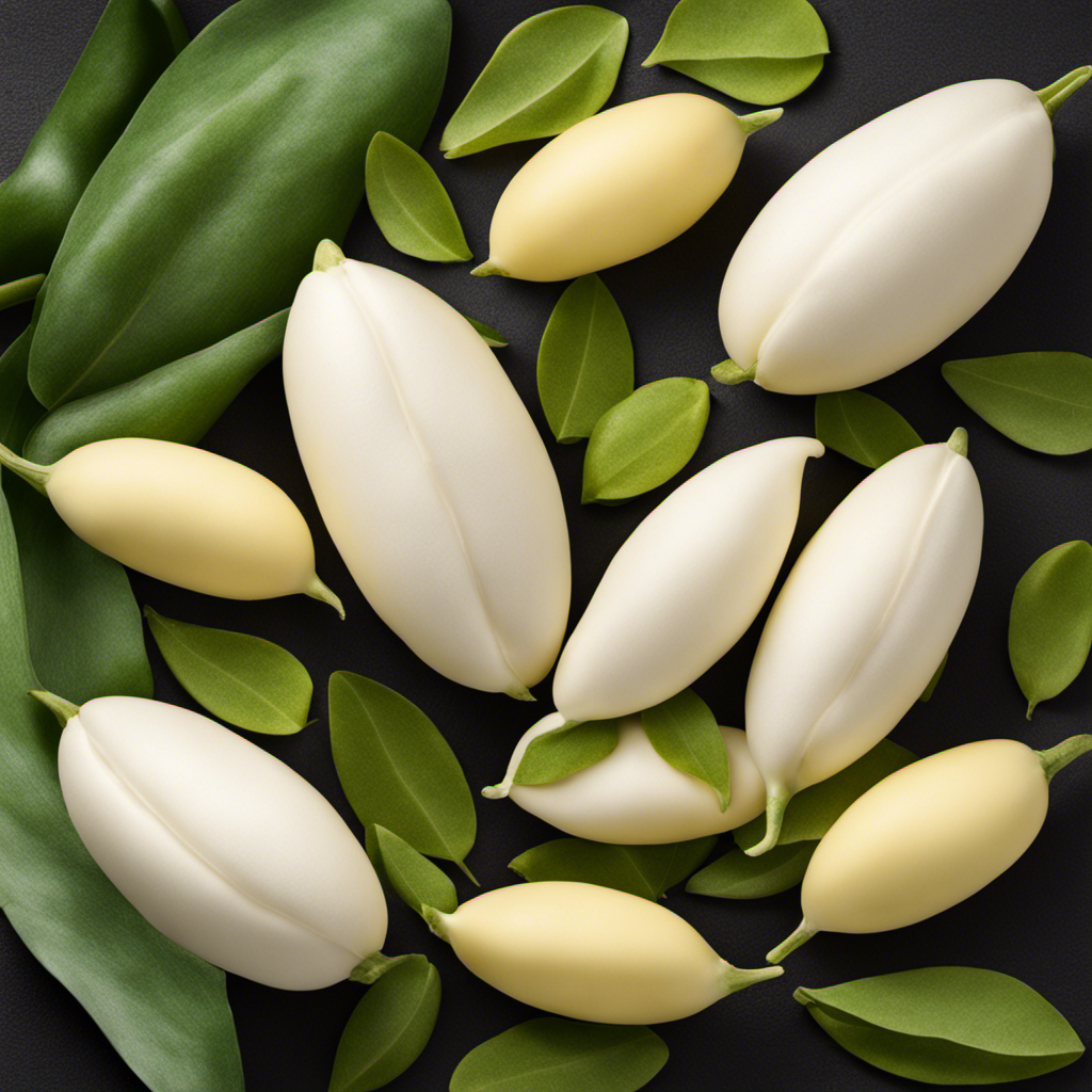 An image that showcases the distinct features of butter beans: large, creamy-white pods with a tender interior
