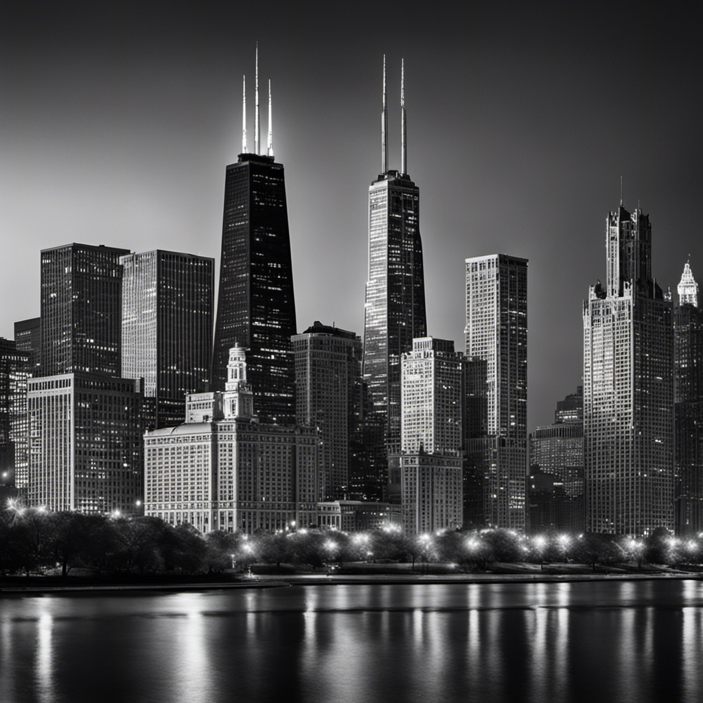 An image showcasing the iconic skyline of Chicago, with the silhouette of the Magical Butter Maker subtly integrated into the scene