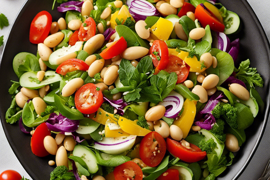 An image showcasing a beautiful plate filled with butter beans transformed into a vibrant salad