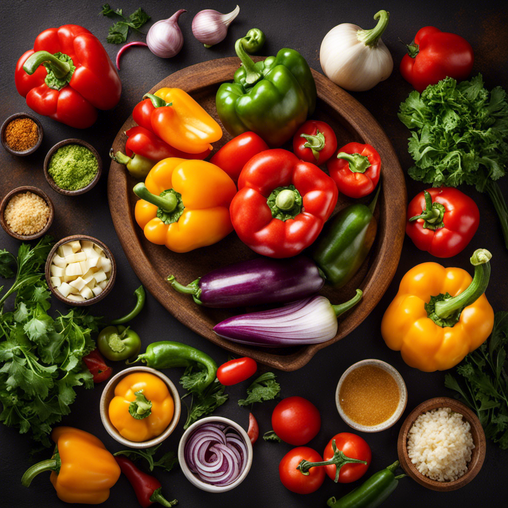 An image showcasing a vibrant assortment of vegetables like bell peppers, onions, and tomatoes, perfectly diced and artfully arranged, ready to be incorporated into a sumptuous bowl of butter chicken