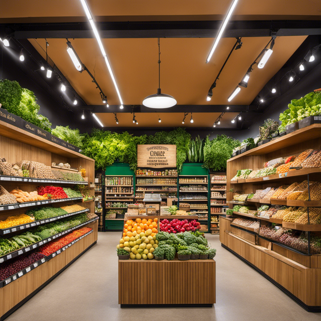 An image showcasing the vibrant interior of a quaint natural food store
