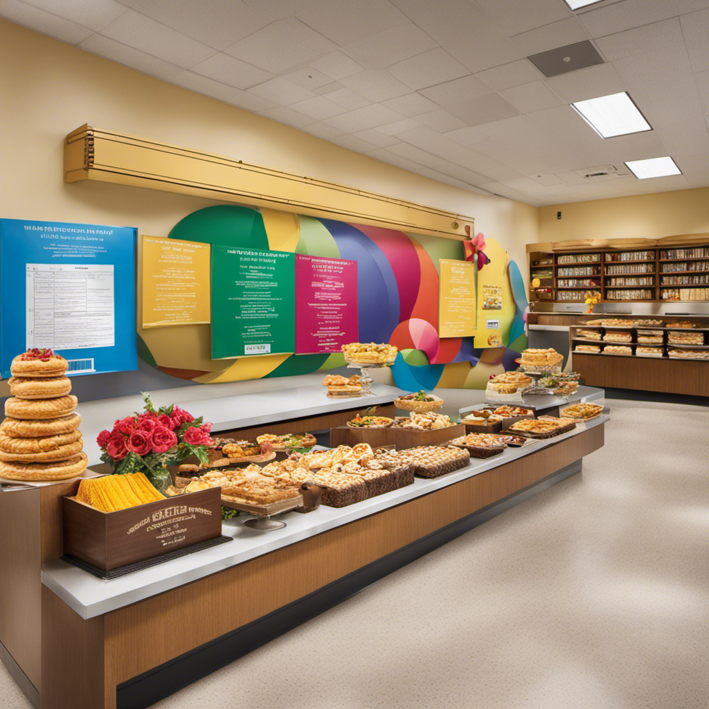 An image of a bustling school hallway filled with students eagerly holding order forms, while a colorful display table adorned with delectable Butter Braid pastries catches their attention