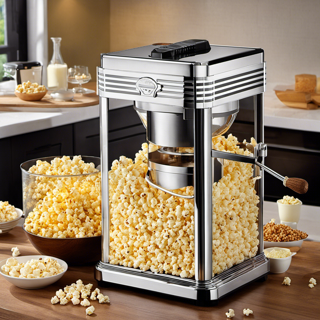 An image of an Automatic Popcorn Maker with a removable butter melting tray